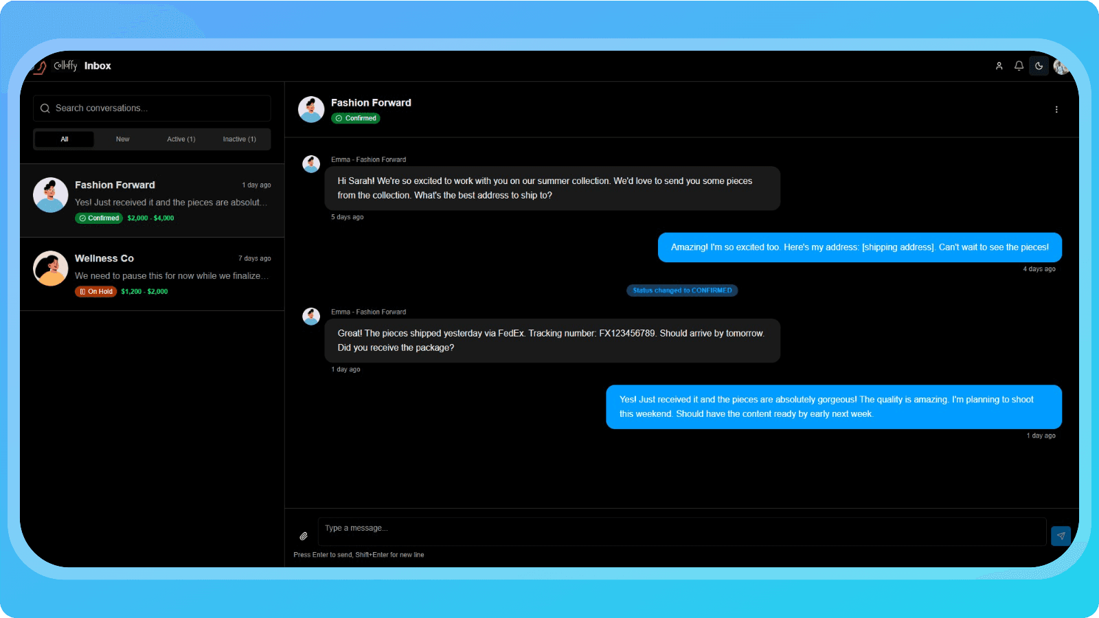 Collaffy Dashboard Preview